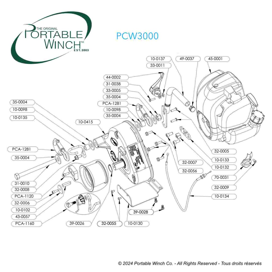 PCW3000 Pièces de rechange