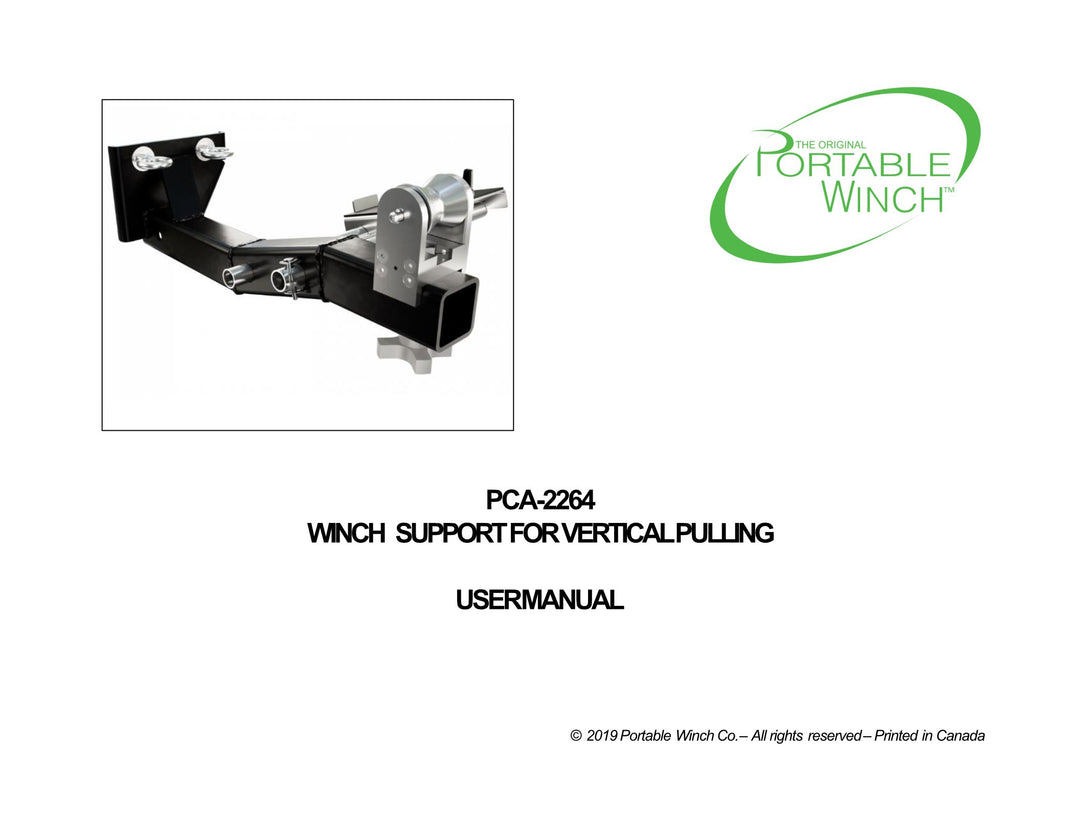 PCA-2264 - SUPPORT DE TREUIL PCH2000 POUR TIRE VERTICALE