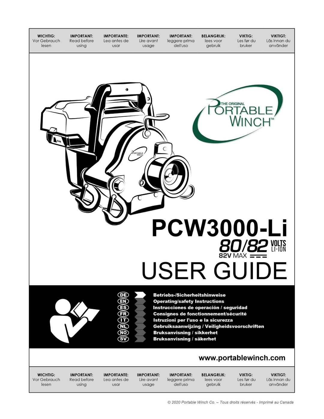 PCW3000-LI GUIDE DE L'UTILISATEUR