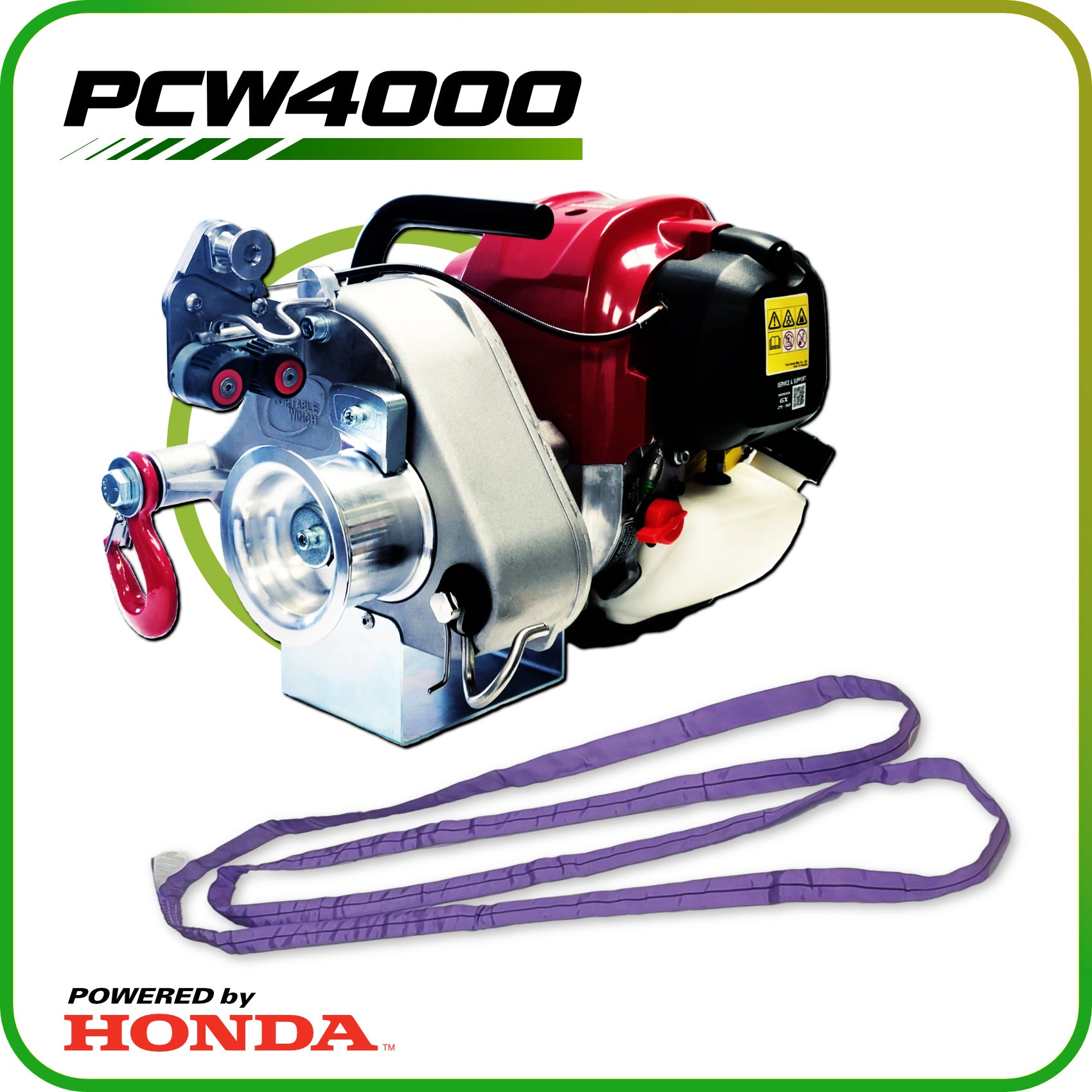 Capstan Automatic Icon PCW4000 Portable Capstan Winch - Honda GX50 motor – Portable Winch AT