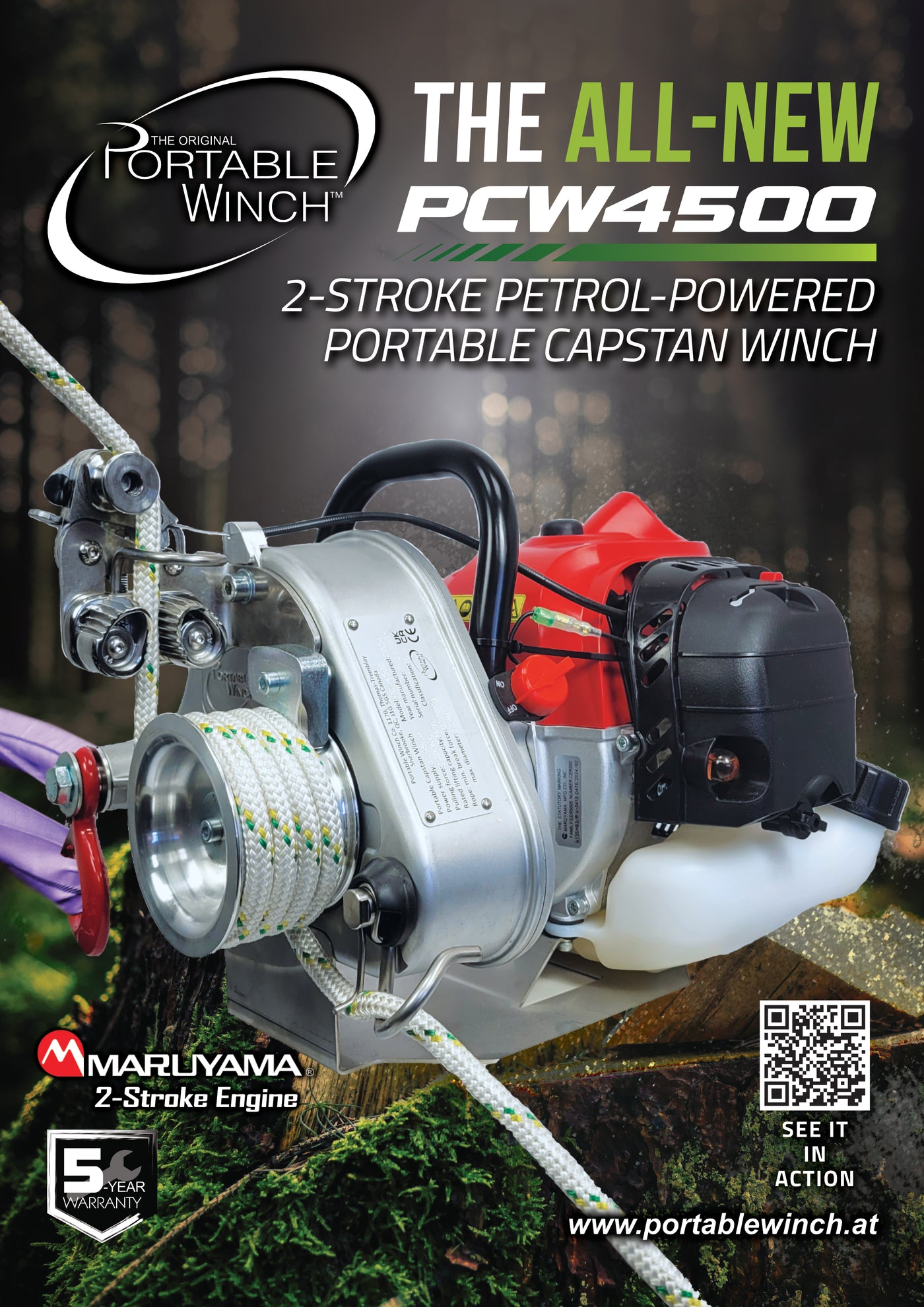 New! 2-stroke gas-powered capstan winch - PCW4500