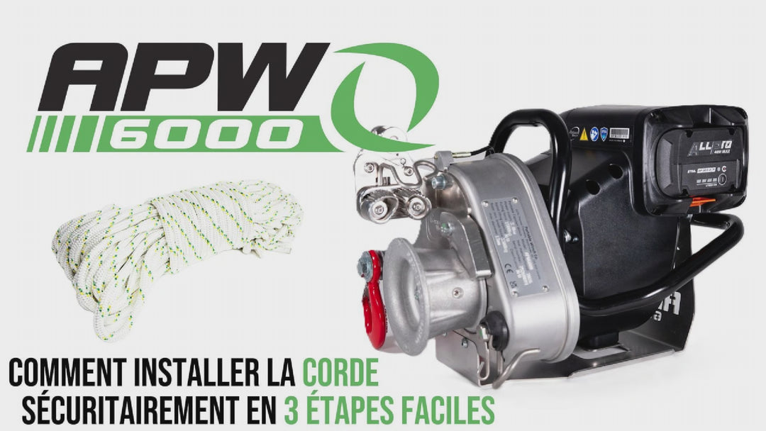 Installation de la corde du APW6000 : cheminement correct de la corde.