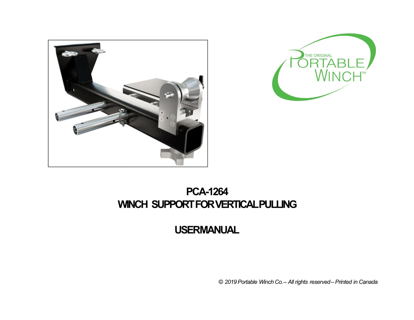 PCA-1264 Vertical pull winch support