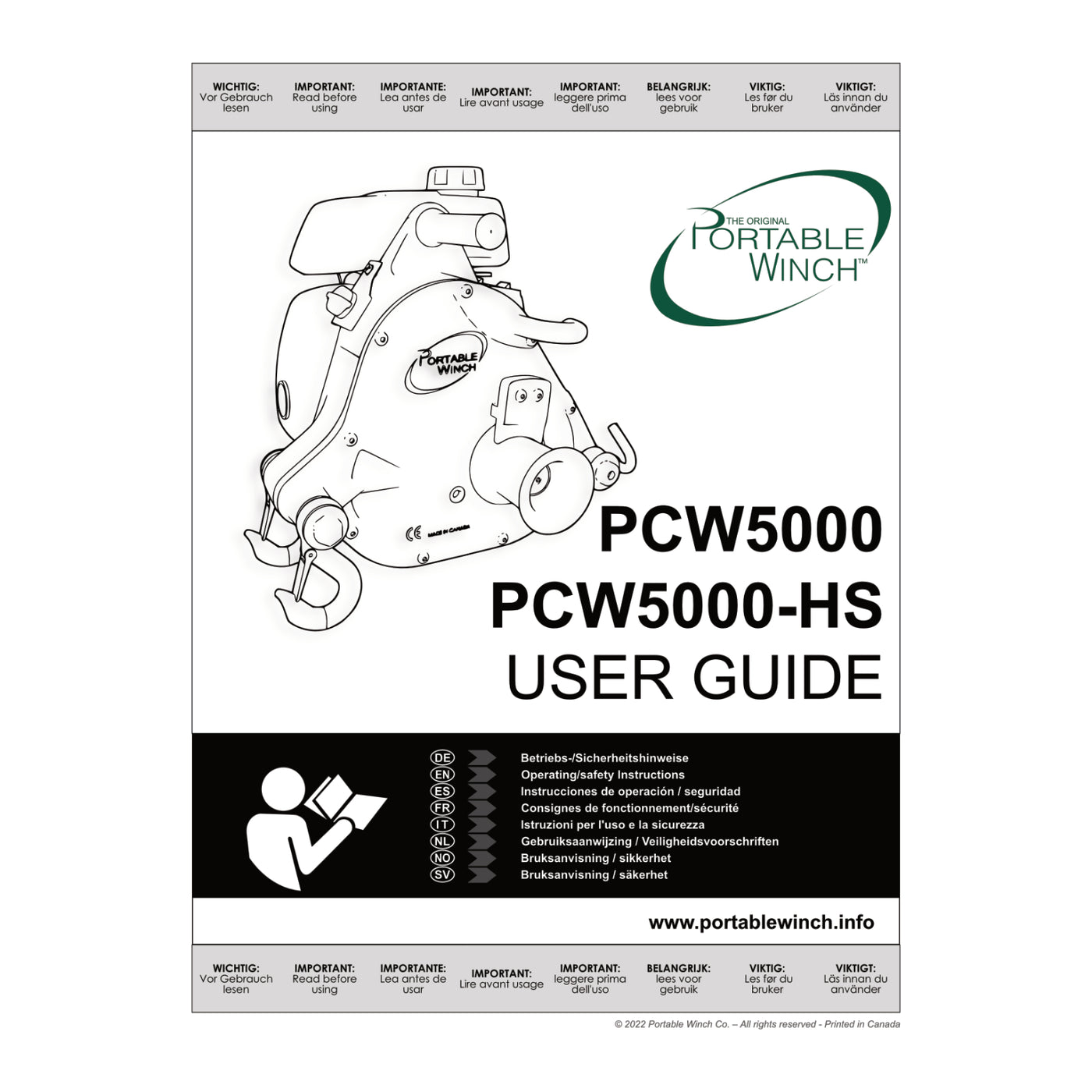 PCW5000, PCW5000-HS User guide