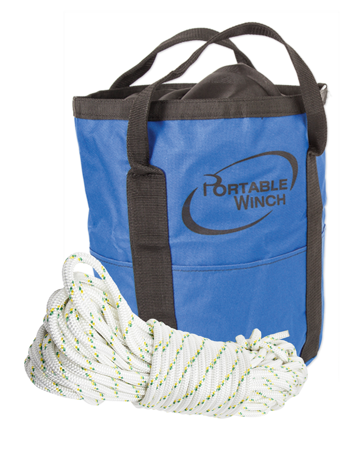 Seiltasche und Seil winden