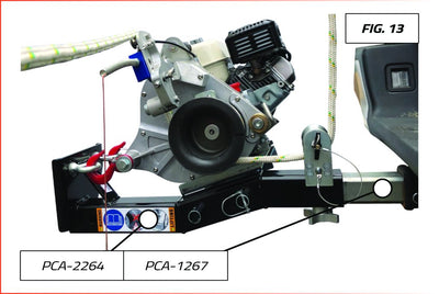 Vertical pull winch support for PCH2000